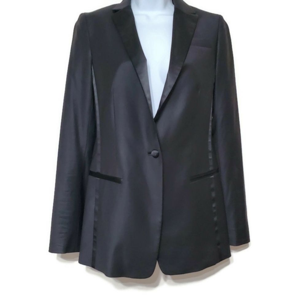 Club Monaco black wool fitted blazer